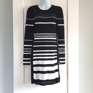 Rebecca Minkoff black and white striped dress size medium